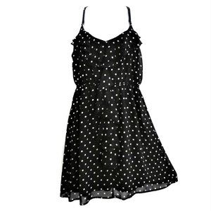 Vintage 90s Y2K Eyelash Couture Mini Dress Ruffle Lined Polka Dot M